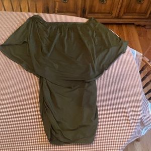 Olive green spandex dress